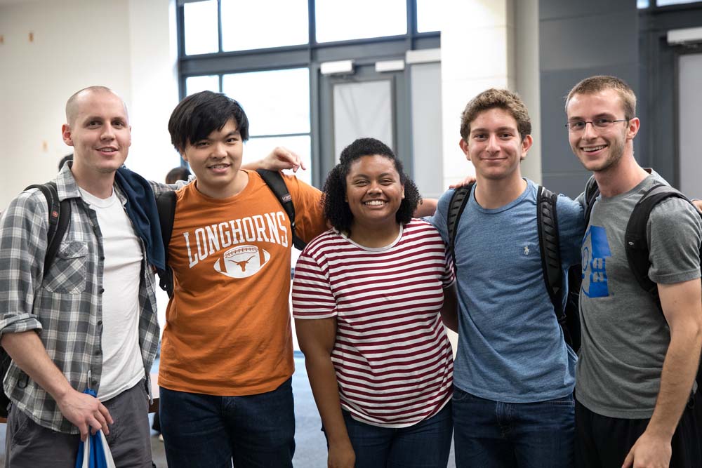 group of six students smiling